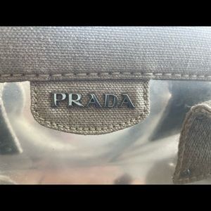 Authentic large Prada Smokey clear Handbag